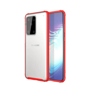Луксозен твърд гръб матиран със силиконов кант за Samsung Galaxy S20 Ultra G988 червен кант